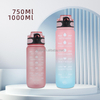 Wholesale BPA-Free 1L 32oz Leakproof Sports Bottle Straw Time Marker Strainer Gym Outdoor Motivational Direct Drinking Included
