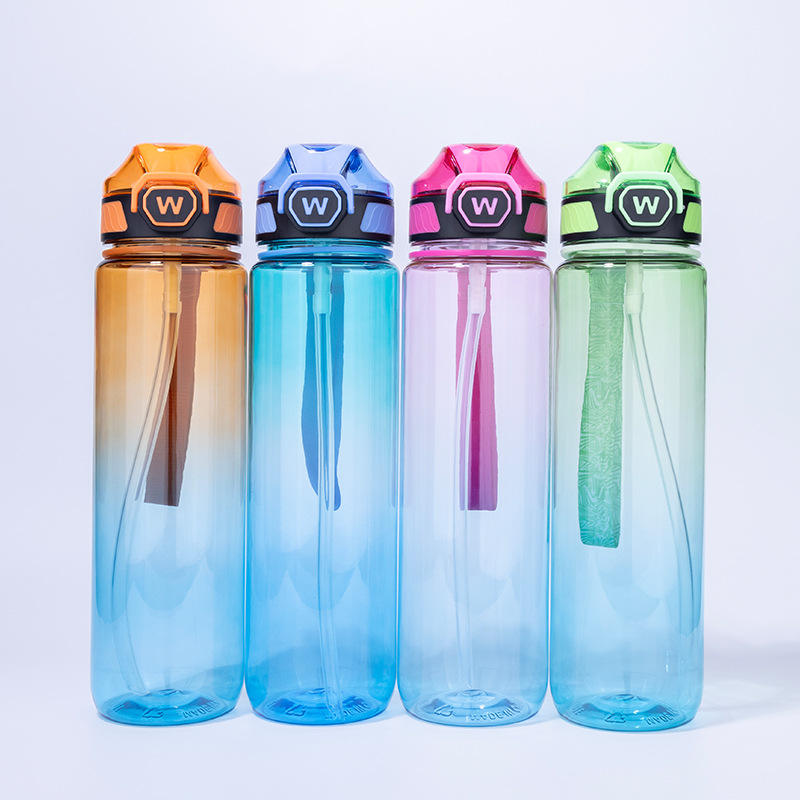 BPA-Free Large Water Bottle Direct Drinking with Handle Environmentally Friendly Customized Color Gradient Water Bottle