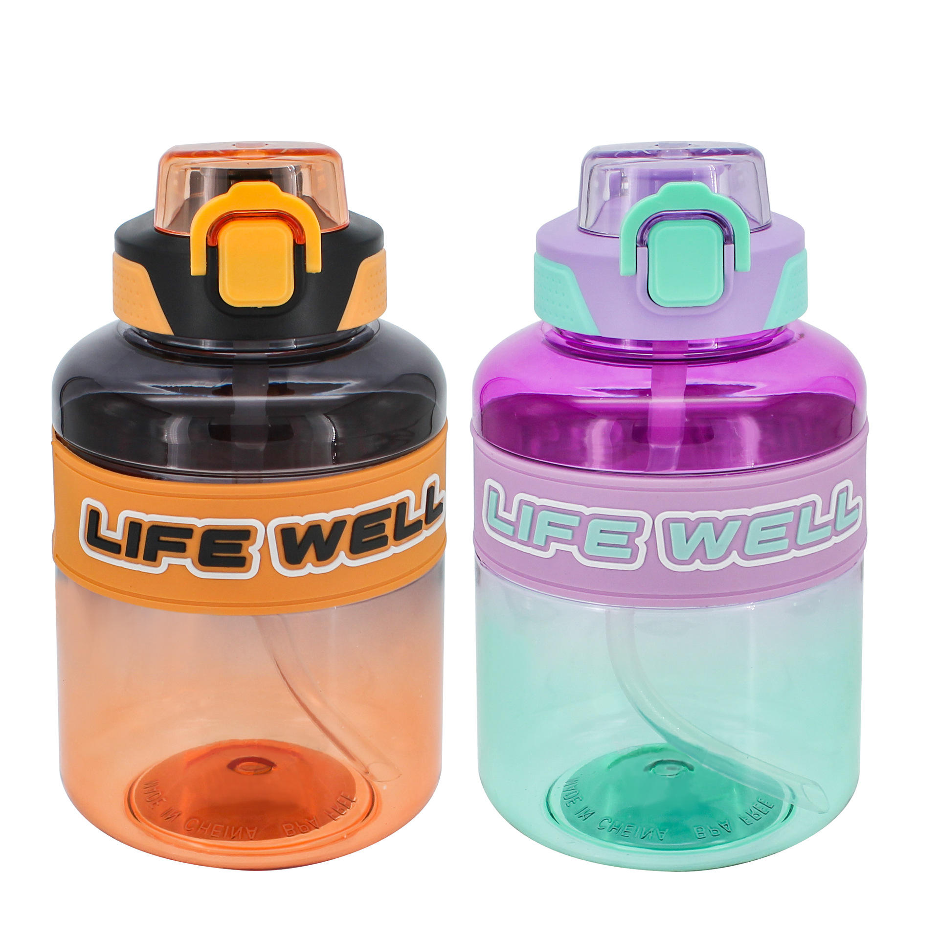 High-Temperature Portable Sports Water Cup Large Capacity Food Grade Plastic Straw Custom Logo Design for Children's Travel