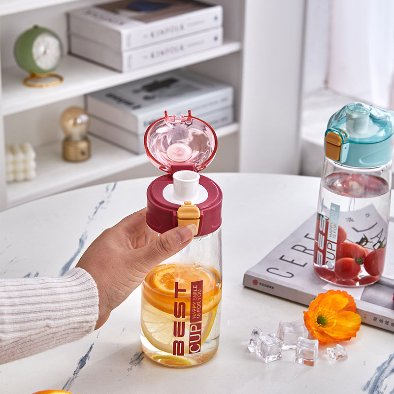 Custom Blue BPA-Free Drinking Water Bottle with Handle for Camping and Boiling Water