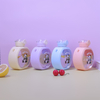 Cute 710ml Round Shape Girls Water Bottle with Straw BPA-Free Portable Flat Plastic Travelware for Children's Gifts