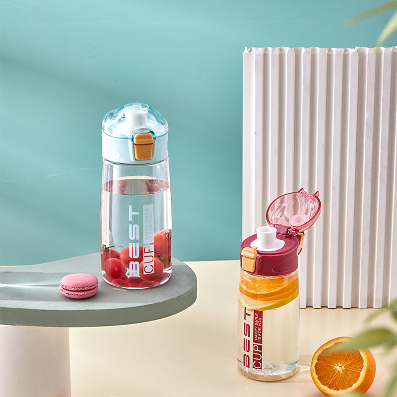 Large Capacity Portable Plastic Drinkware for Female Students Internet Celebrities High Color Value Direct Drinking Travel Straw