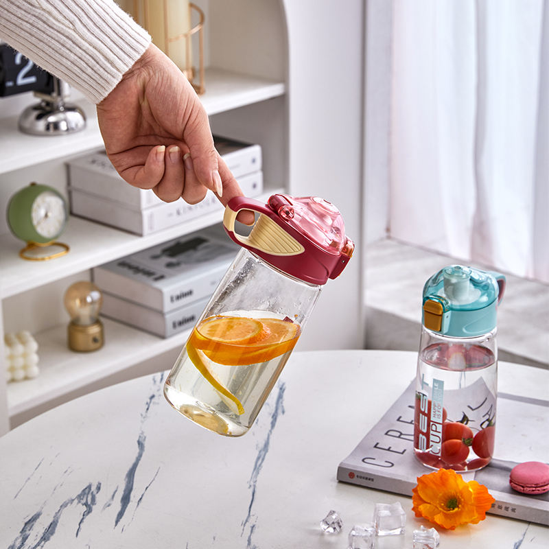 Large Capacity Portable Plastic Drinkware for Female Students Internet Celebrities High Color Value Direct Drinking Travel Straw