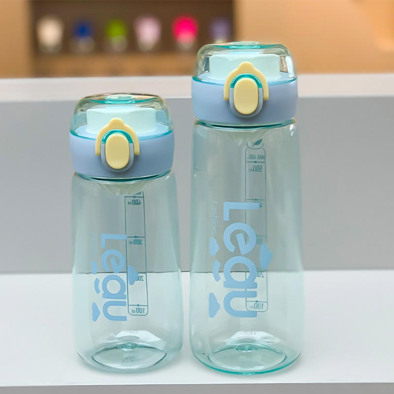 500ml Sports Plastic Water Bottle with Tea Compartment Portable for Girls Outdoor Sports Direct Drinking Plastic Handle