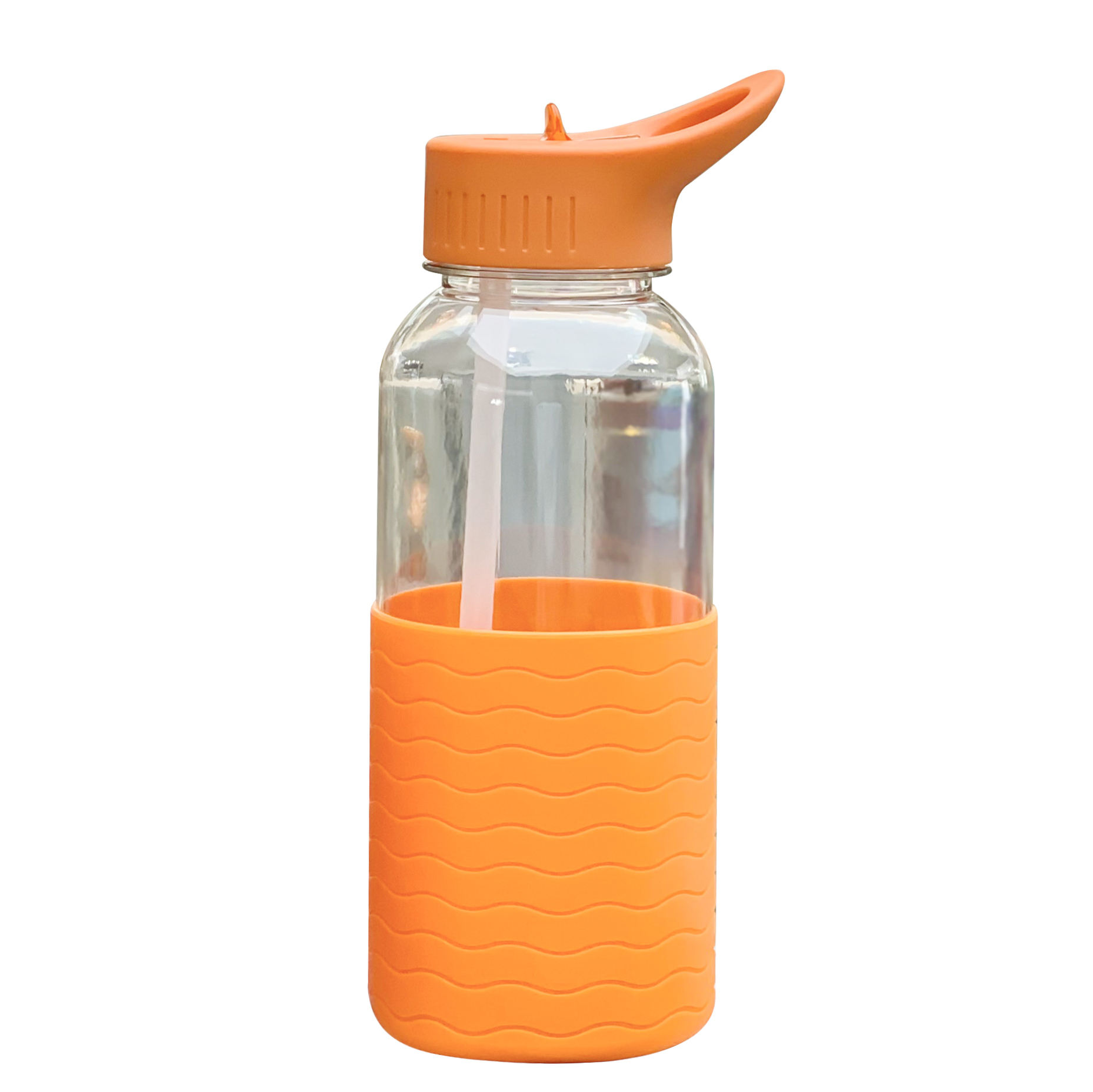 Wholesale Customized Clear Sports Water Bottles with Antislip Silicone Sleeve for Boiling Water for Camping