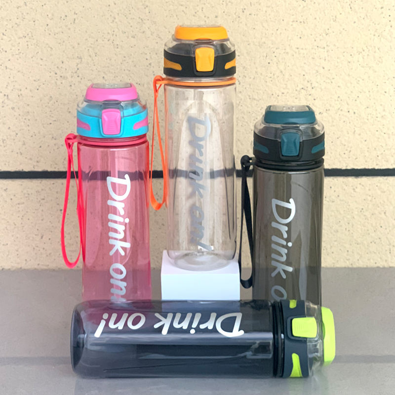 Wholesale Custom Logo 800ml 1000ml Clear Plastic Water Bottles Opening Button Feature Customized Empty Sport Bottles