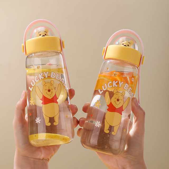 New Spaceman Bear Double-Layer Cartoon Astronaut Plastic Water Cup Transparent Direct Drinking