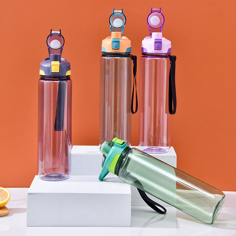 High Quality BPA-Free 1000ml Tritan Plastic Sports Water Bottle Straight Shape for Camping and Swig Water
