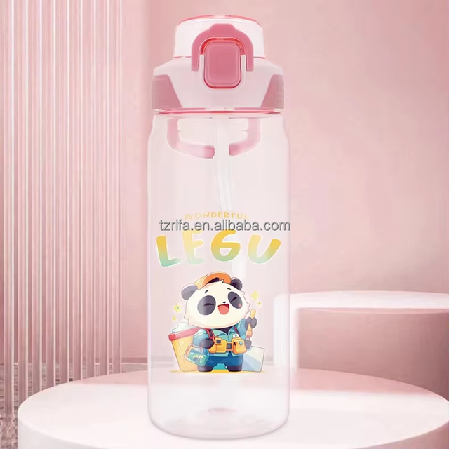 Custom Logo 580ml Outdoor Portable Sports Water Bottle Boil-proof Plastic with Straw for Camping