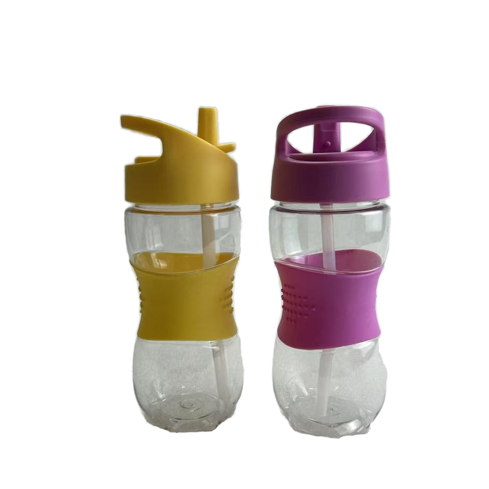 400ml High-Appearance Candy Color Non-Slip Straw Cup High Temperature Resistant Plastic with Handle for Direct Drinking
