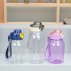 750ml PC Transparent Portable Sports Drinkware Plastic Water Bottles with Integrated Straw