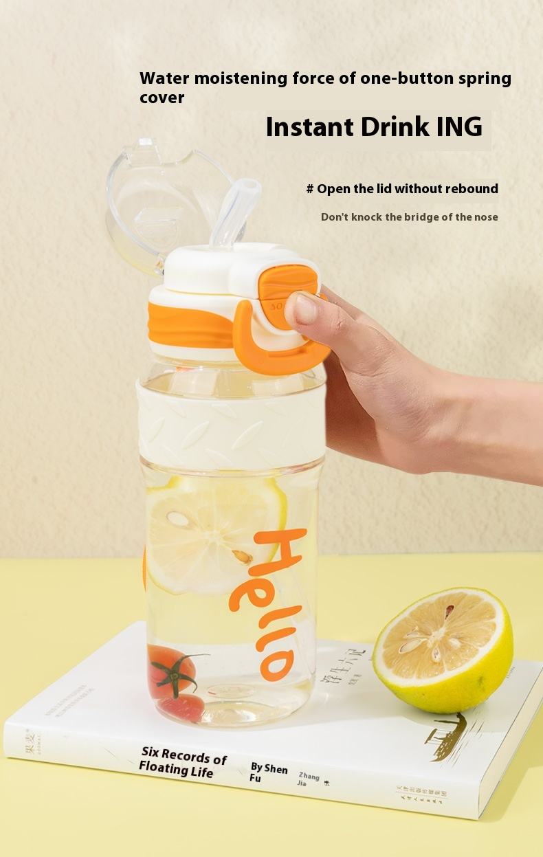 High Temperature Resistant Tritan Sports Water Bottle Large Capacity Portable Outdoor Straw Cup Student Food Grade