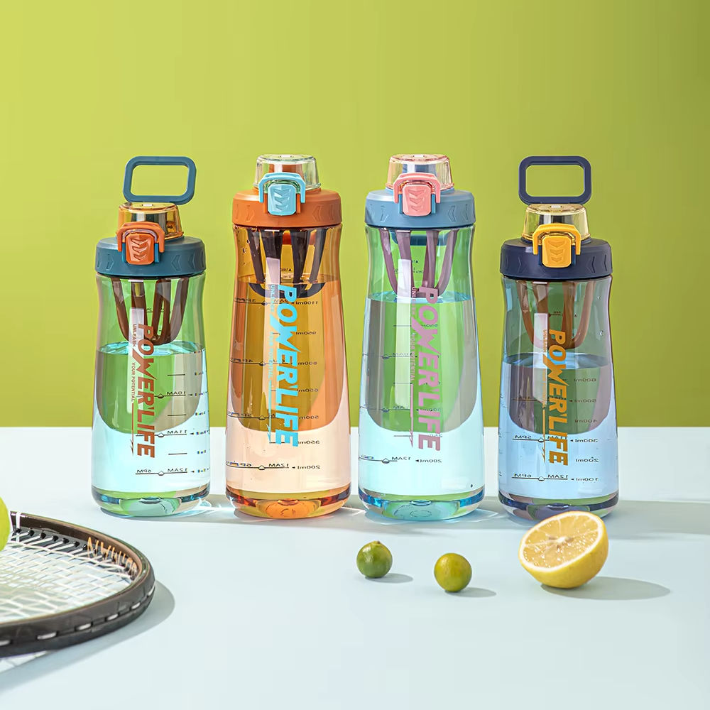 Hot Sale 1100ml 38oz Tritan Plastic Sports Fitness Water Bottle with Fruit Infuser Direct Drinking BPA-Free Safe for Gym Camping