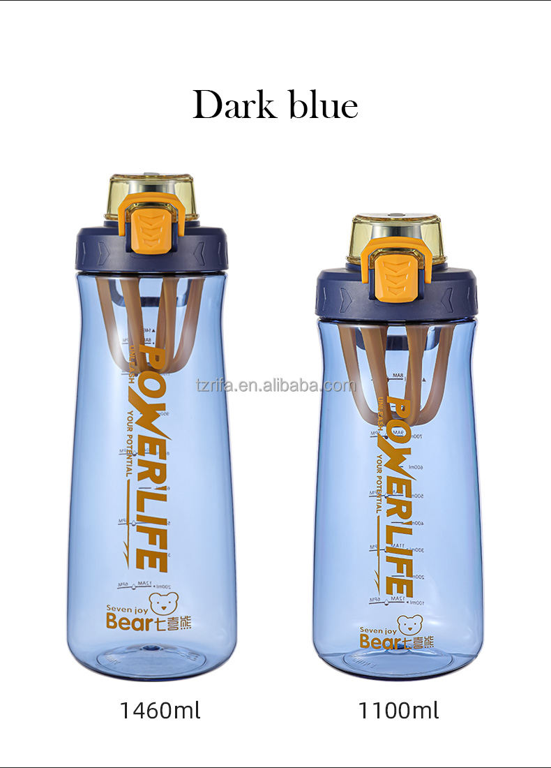 Hot Sale 1100ml 38oz Sports Fitness Tritan Plastic Fruit Infuser Water Bottle BPA Free Direct Drinking Camping Custom Logo