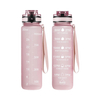 1L 32oz Clear Sports Water Bottle Portable Plastic with Motivational Time Marker for Hiking